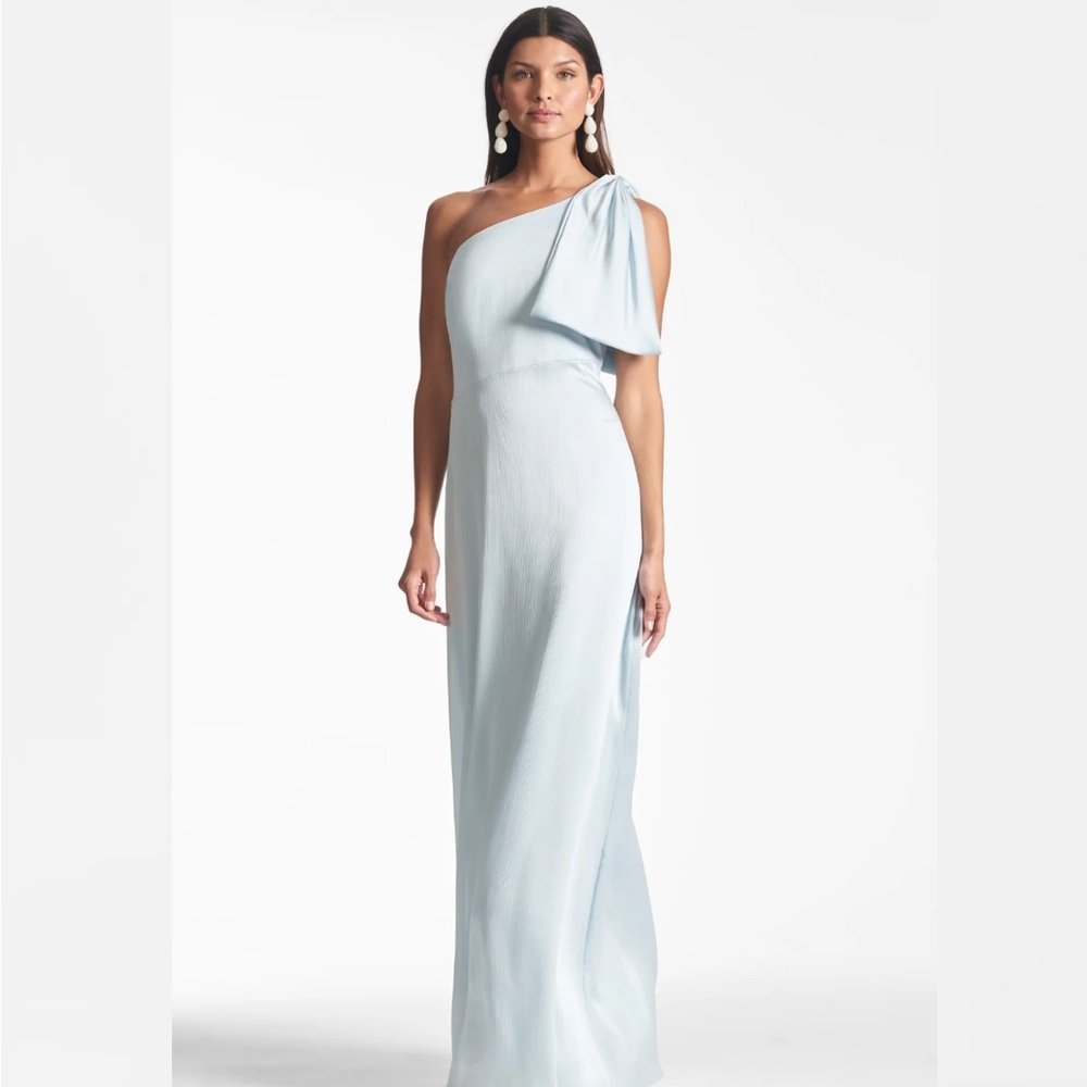 Sachin + Babi One-Shoulder Chelsea Gown Ice Blue Dress
